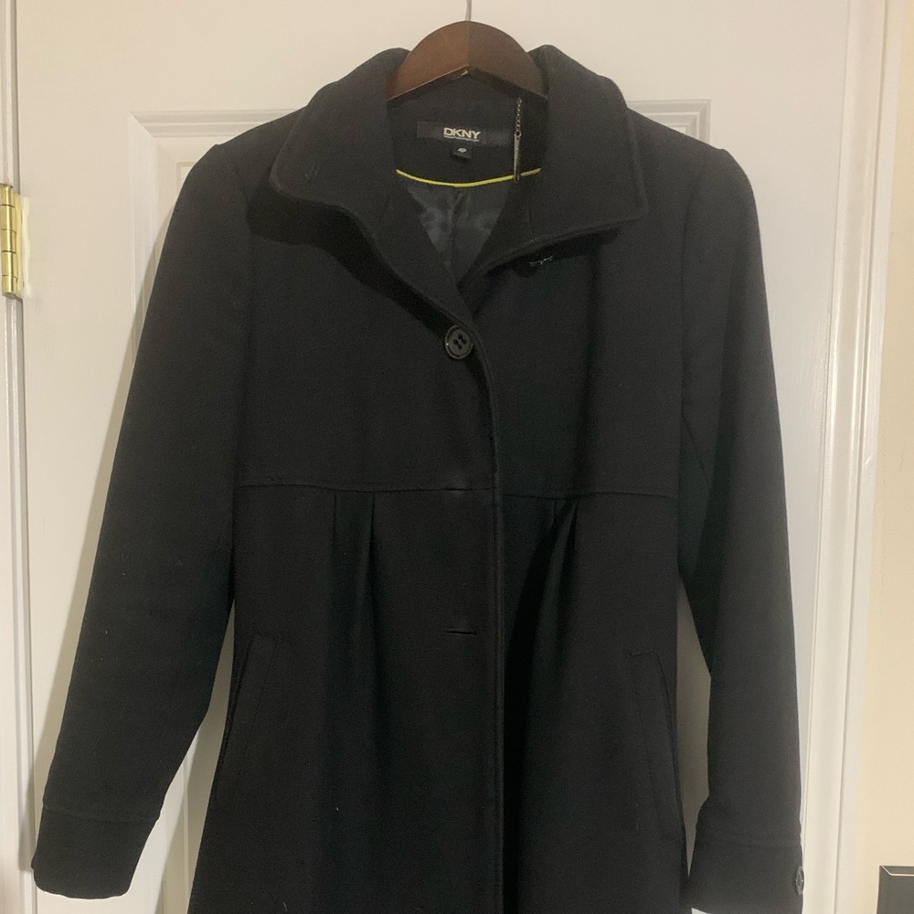 DKNY Black Trench Coat for Women